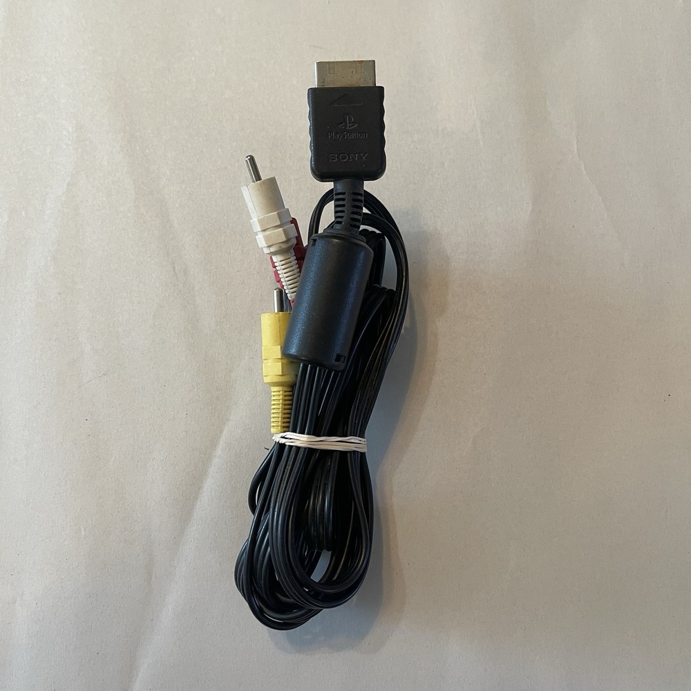 Sony PlayStation Ps1 Ps2 Ps3 - Black AV Cables OEM